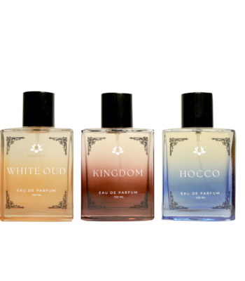 Perfume Gift Set of 3 for Men  X 100ml (1 White Oud 1 Kingdom & 1 Hocco)
